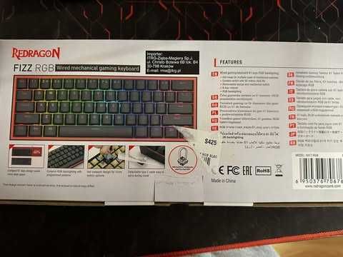 Klawiatura Redragon K617 Fizz RGB Red Box Switch Czarny