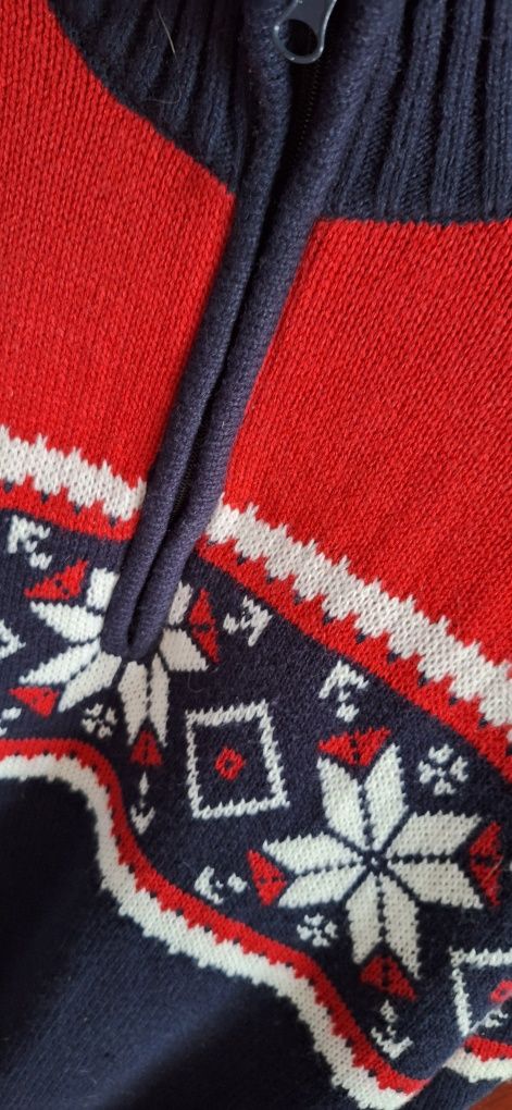 Sweter męski, wzór norweski XL