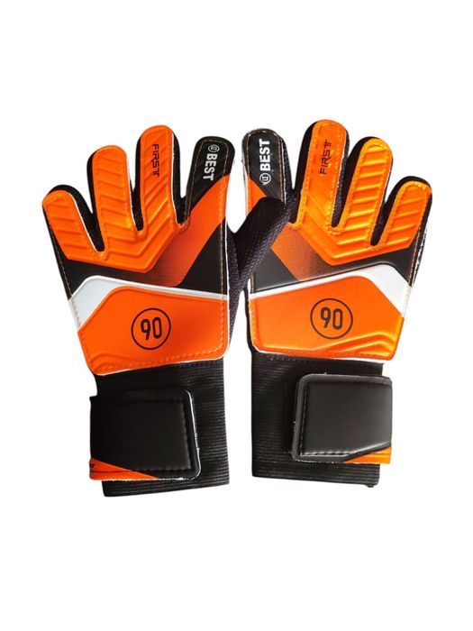 Rękawice bramkarskie piłkarskie dla dzieci rozm. 7 pomarańczowe