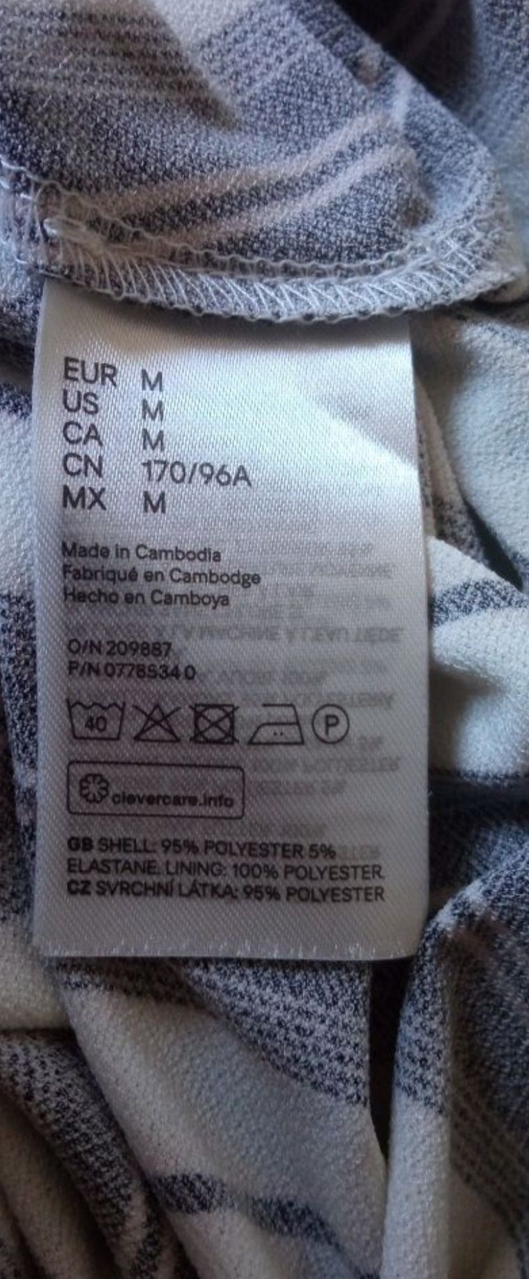 Sukienka biała czarna H&M letnia midi mini w paski M L rozkloszowana