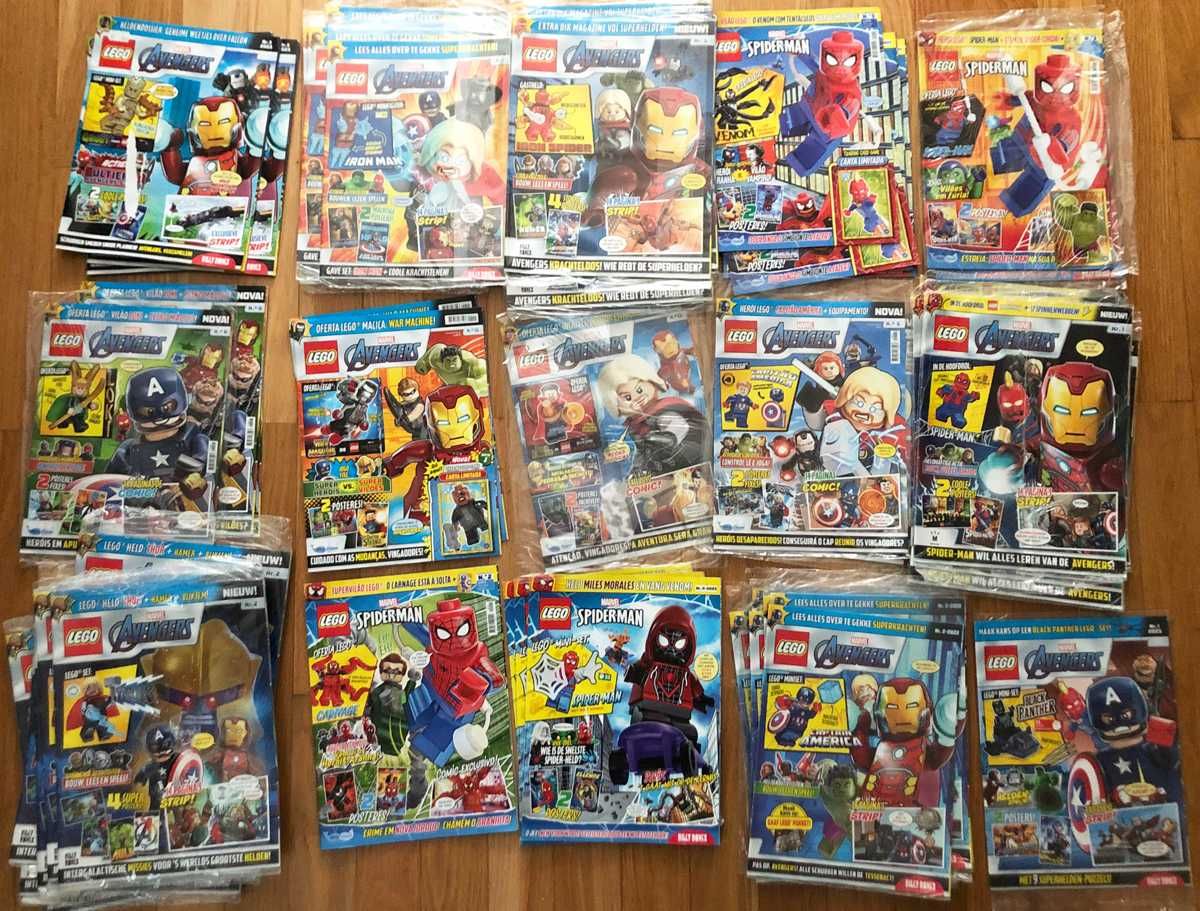 Lote 57 Revistas LEGO® MARVEL Avengers Spider Man - Sem Minifiguras