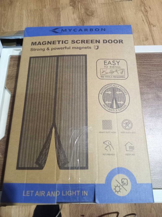 Moskitiera na drzwi 90x210 Mycarbon silne magnesy