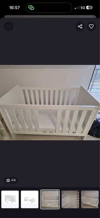 Białe łóżeczko dziecięce CALMO 140x70 cm