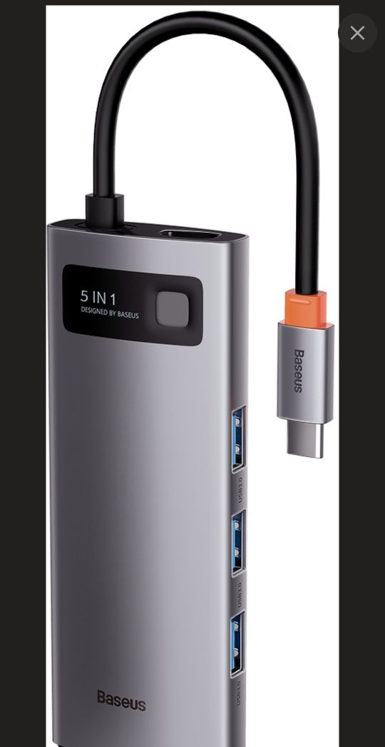 USB-C Хаб Baseus концентратор адаптер для MacBook  та інших 5в1 і 4в1