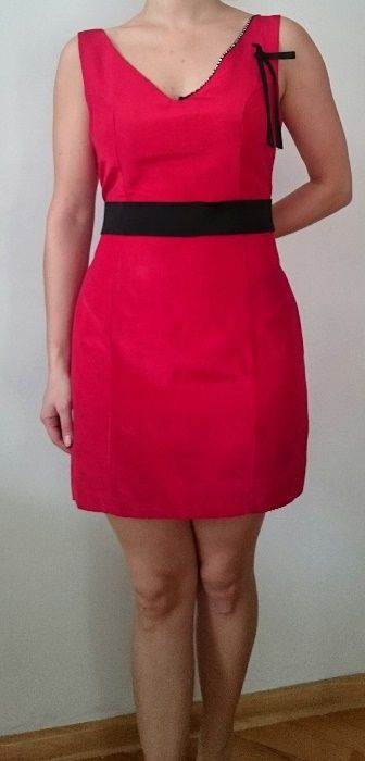 sukienka river island czerwona 10 36 dekolt święta