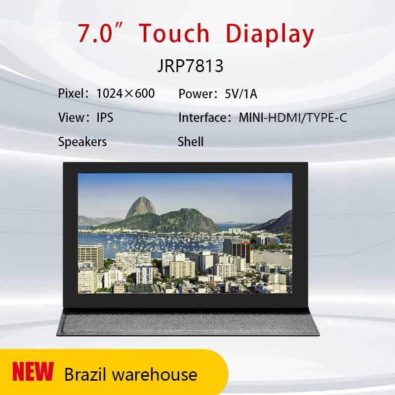 Monitor Portatil IPS LCD 7'' touch 60hz c/ colunas integradas