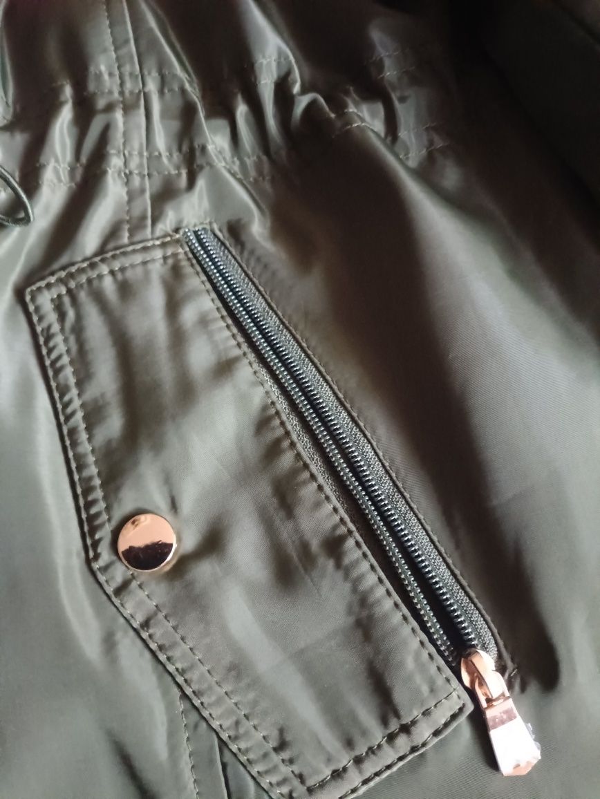parka zimowa z połyskiem