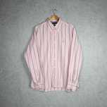 Koszula Tommy Hilfiger w paski różowa, tommy hilfiger striped shirt