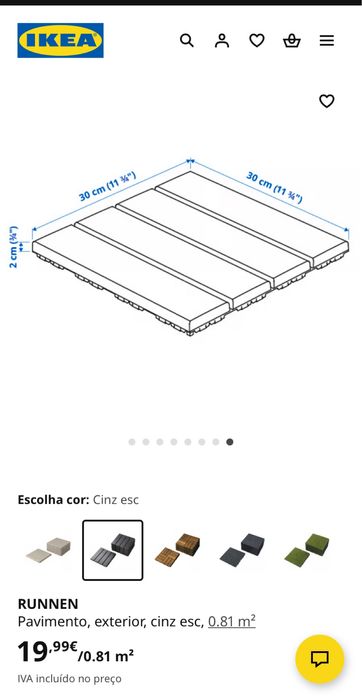 Pavimento exterior ikea cinza