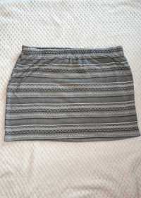 Bawełniana mini spódniczka wzory azteckie, biało czarna