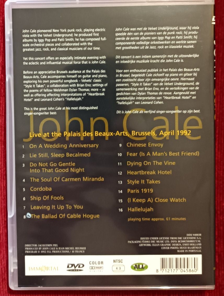 John Cale "Fragments Of a Rainy Season" DVD