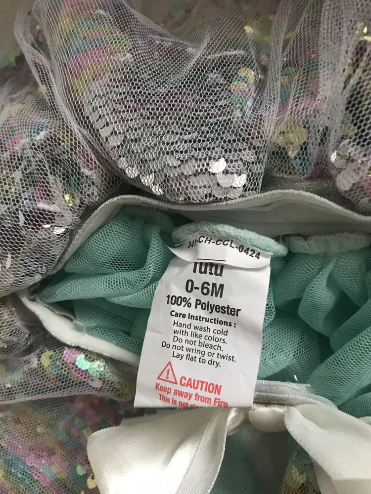Spódniczka cekinowa  niemowlęca  Tutu r. 0- 6 M