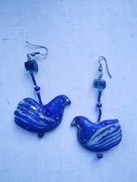 Kolczyki handmade niebieskie ptaki