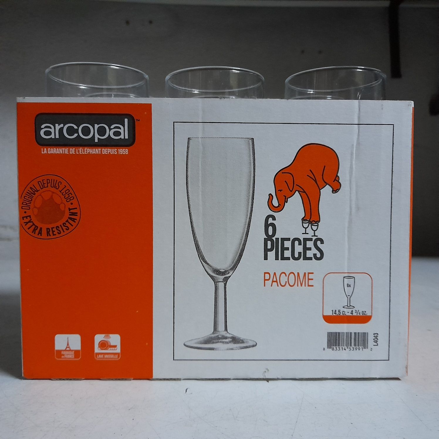 6 copos Arcopal champanhe/aperitivo novos