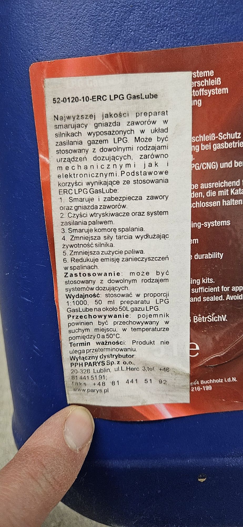 Płyn lubryfikacyjny ERC GasLube Premium