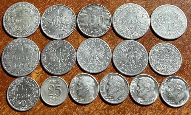 Серебряные монеты мира разных годов и номиналов 3.