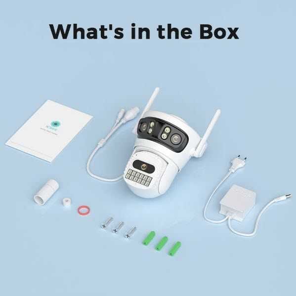 Уличная камера видеонаблюдения 12МП 6K WIFI три объектива iCSee