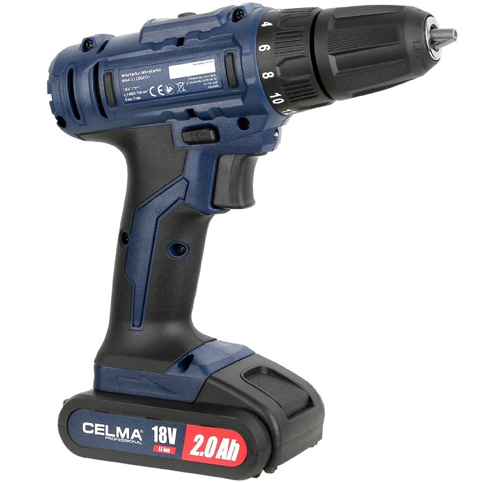 Wiertarko-Wkrętarka Celma Professional WAK-Li18GEO+ 2X2Ah 3Lat Gw