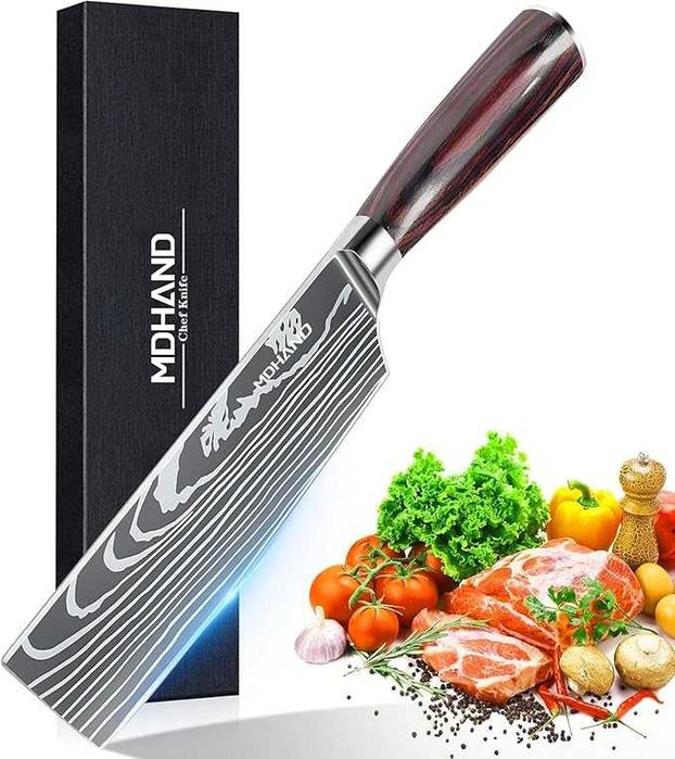 Nowy Nóż Nakiri Szefa Kuchni Stal Nierdzewna 18cm BARDZO OSTRY Tasak