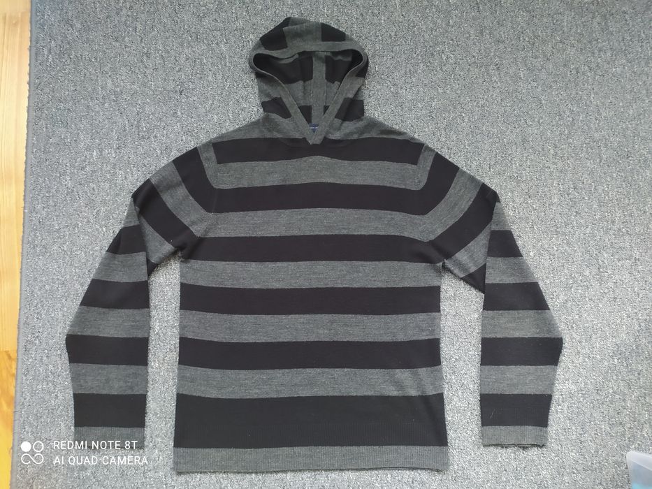 Sweter z kapturem męski French Connection rozm. L paski hoodie
