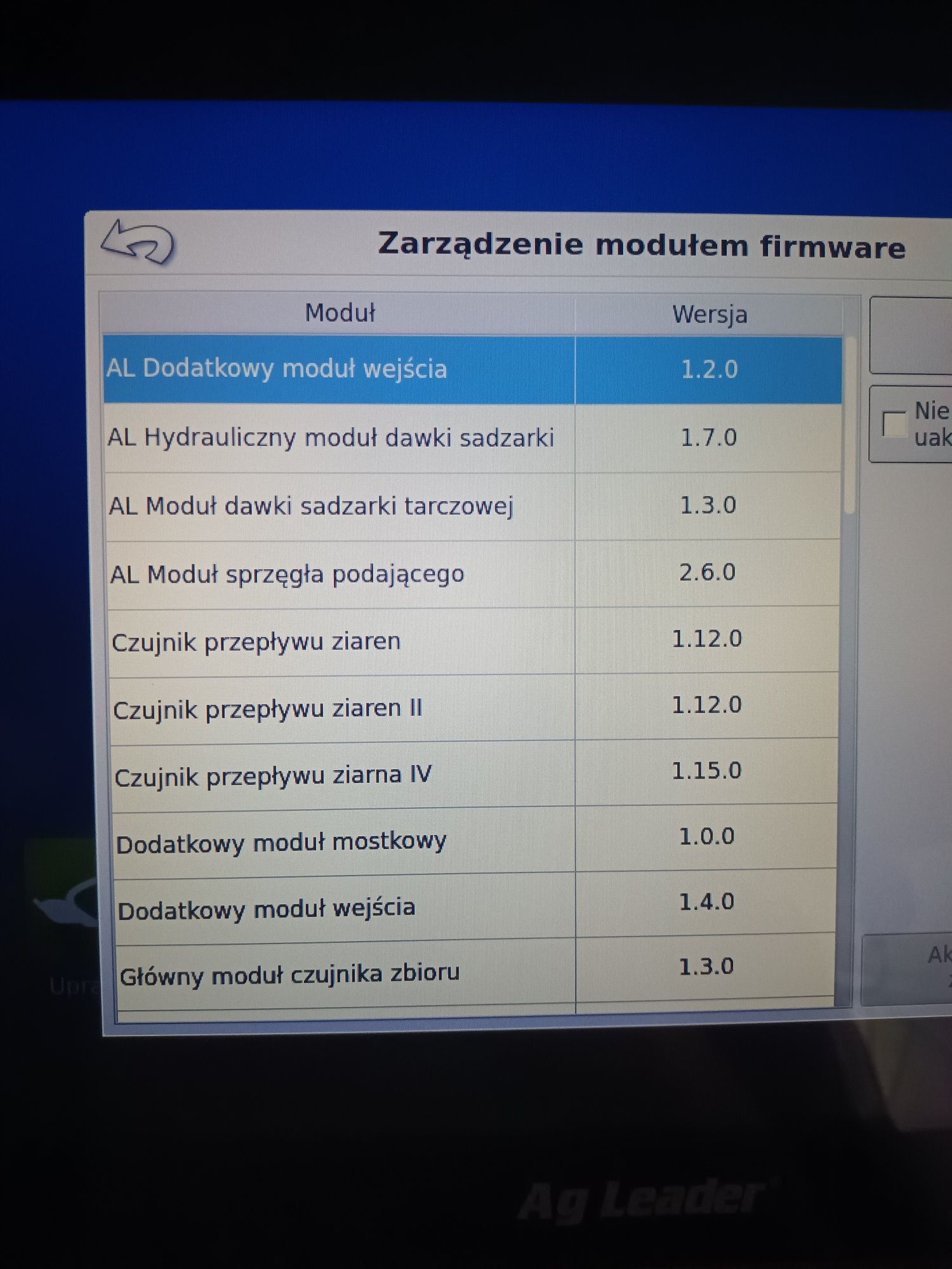 Nawigacja rolnicza AG leader, panel Incommand 1200, antena gps 6000