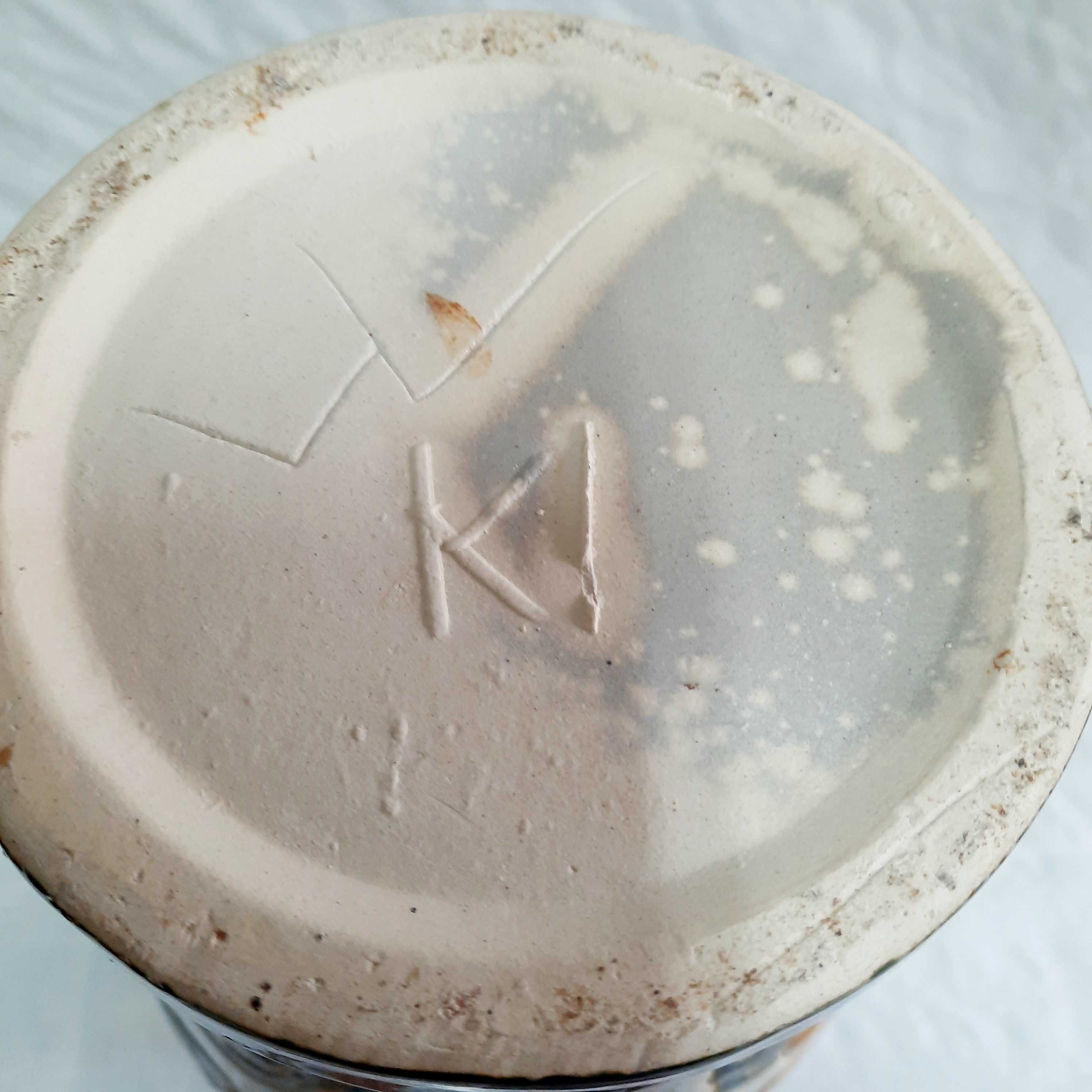 Vaso grande de barro vintage. Vaso português com girassóis