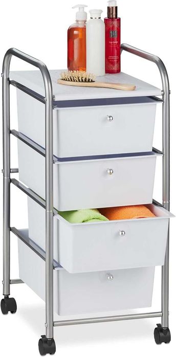 Wózek łazienkowy pomocniczy Relaxdays Storage Trolley, 4 szuflad
