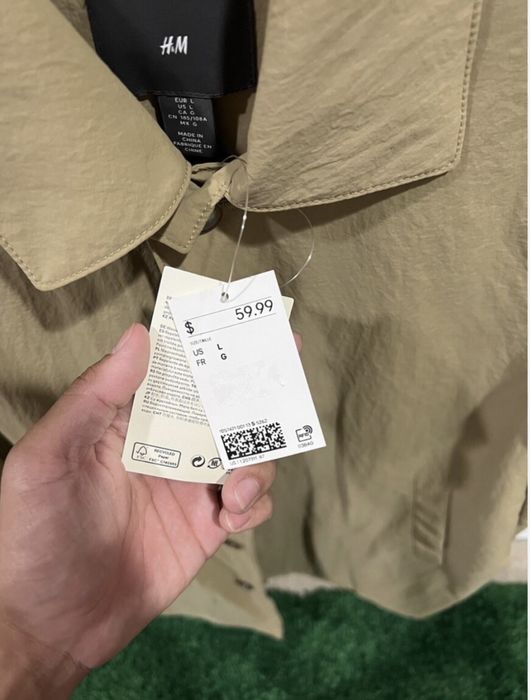 Плащ пальто тренч hm h&m водонепроницаемый H&M Beige coat Size Large