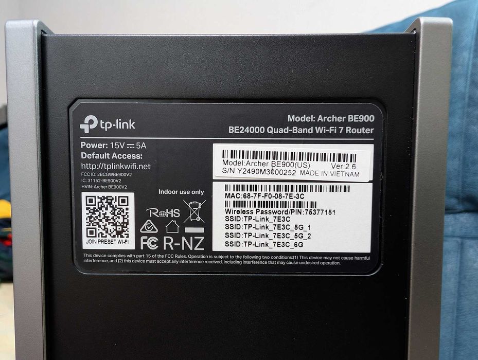 Роутер TP-link Archer BE900 BE24000 Wi-Fi 7 6 5 2.4 BE800 BE805 GE800