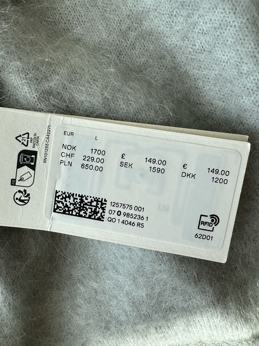 Кроп кофта куртка Arket мохер L оригинал