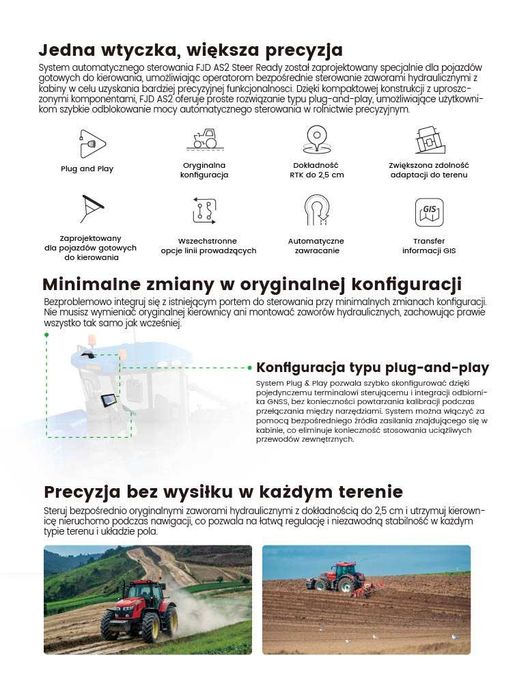 Nawigacja Rolnicza Hydrauliczna - FJDynamics AS2 STEER READY RTK 2.5cm