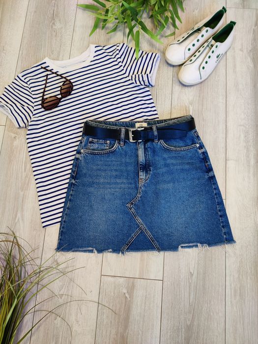 Spódnica mini krótka damska jeansowa niebieska River Island Petite S/M