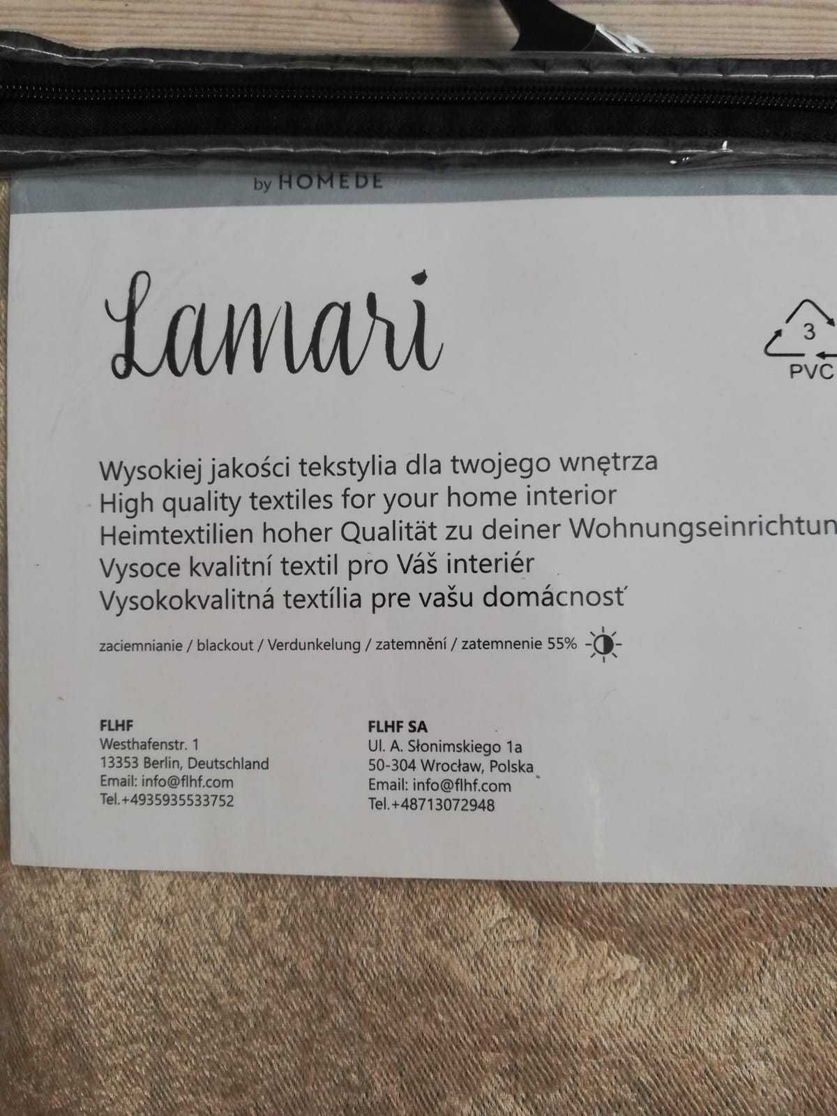 Zasłona na przelotkach Glamour beżowa 140x250 Lamari 2 sztuki
