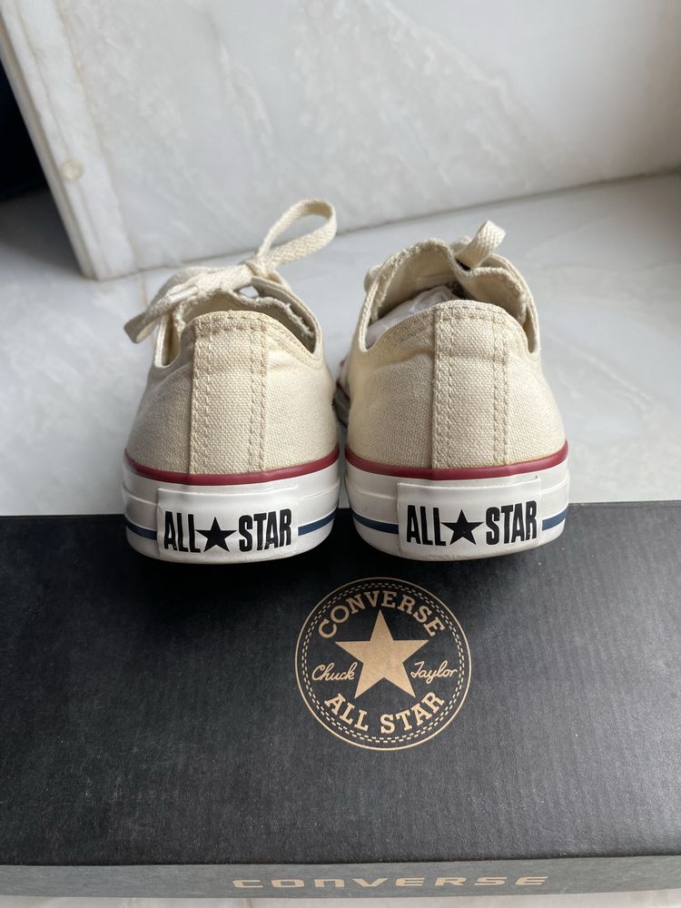 Buty Converse trampki 38 kremowe białe beżowe