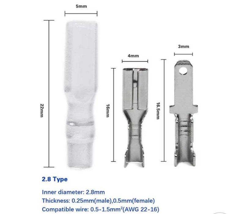 Caixa com 270 Terminais/Isolamentos 6 Medidas (2 Cores) | NOVAS