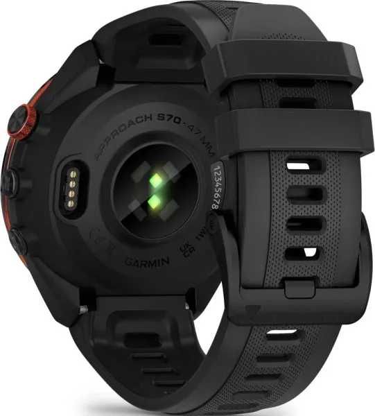 Garmin Approach S70 47mm B. Ceramic Bezel w. Black S. Band