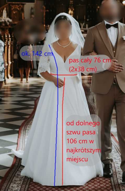 Suknia ślubna mikado gładka klasyczna prosta Mystic Fendi+gratisy