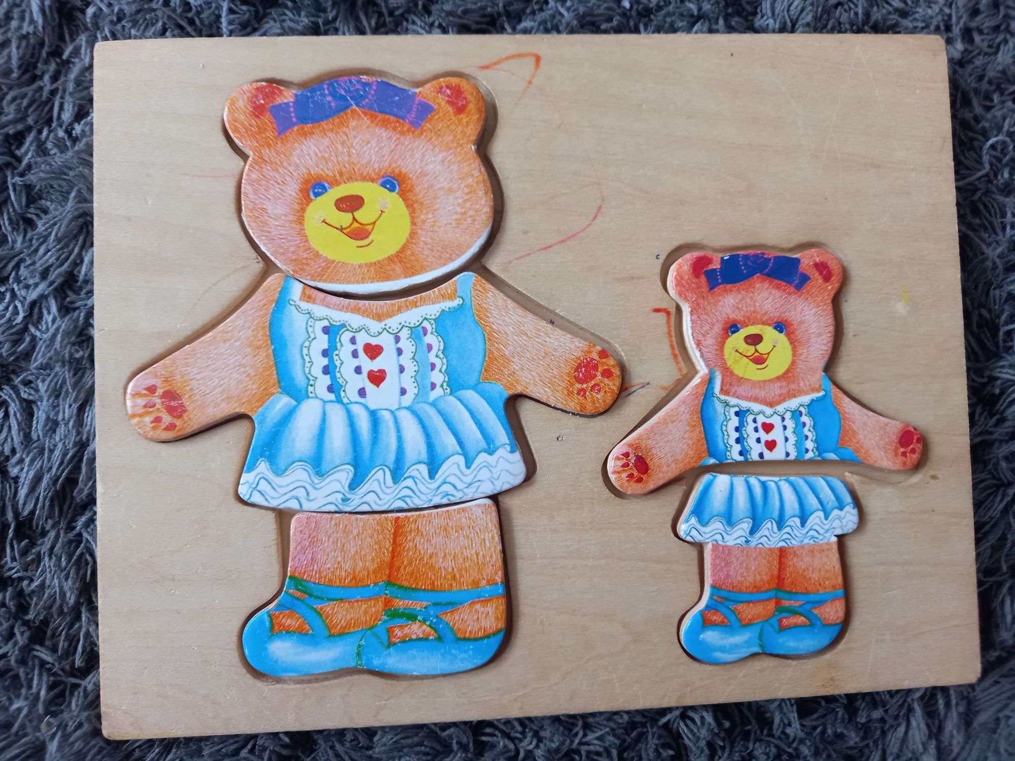 Drewniane puzzle-mama i córka