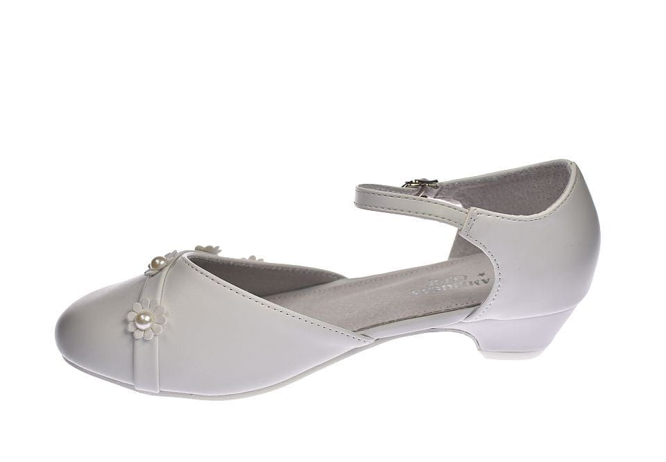 Buty komunijne białe balerinki dziewczęce na obcasie  61/24 roz. 33