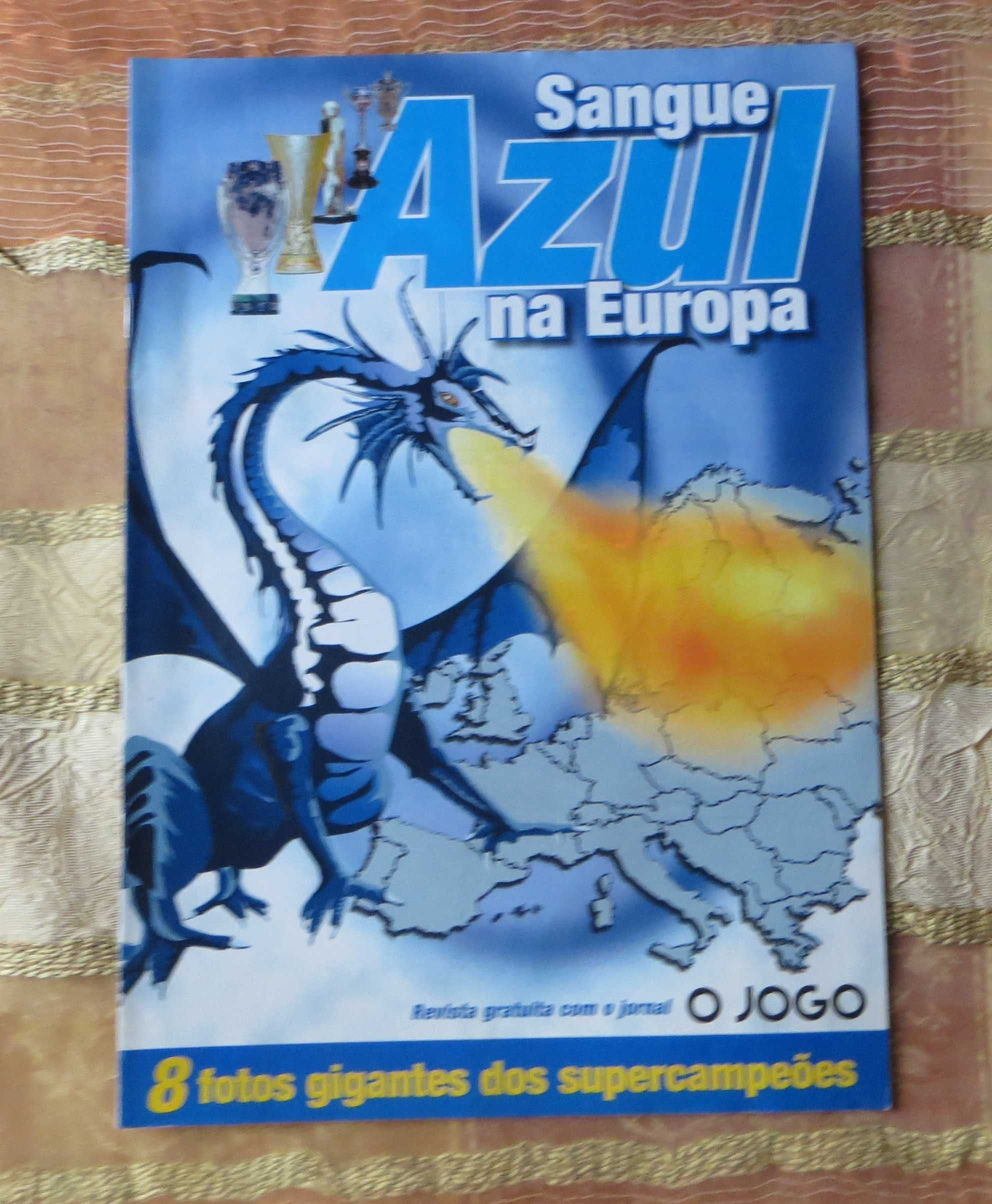 Revista O Jogo Sangue Azul na Europa 1989 com 8 posters Super Dragões