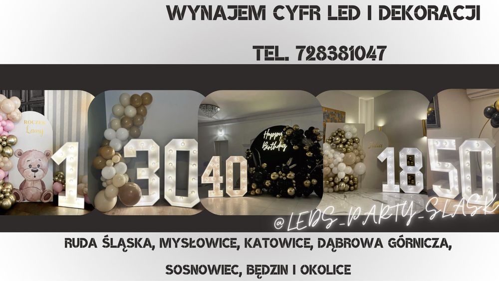 Napis led LOVE wynajem wesele ślub zaręczyny cyfry Led