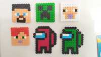 NOVO - Minecraft • Among Us - Íman para Frigorífico - Steve • Creeper