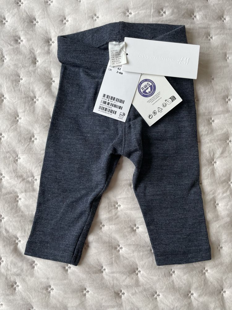 Legginsy merino 62 H&M Premium Baby Exclusive nowe