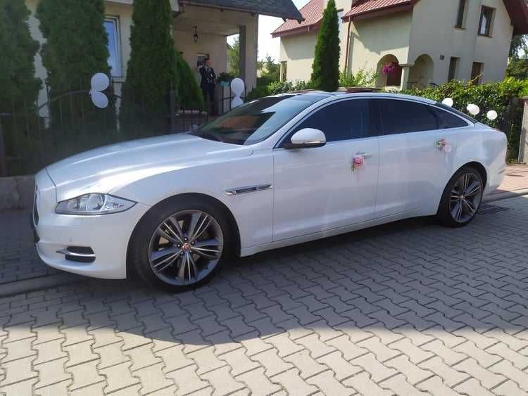 Auto Samochód do Ślubu Wesela 18-stki Jaguar XJL w longu Biały