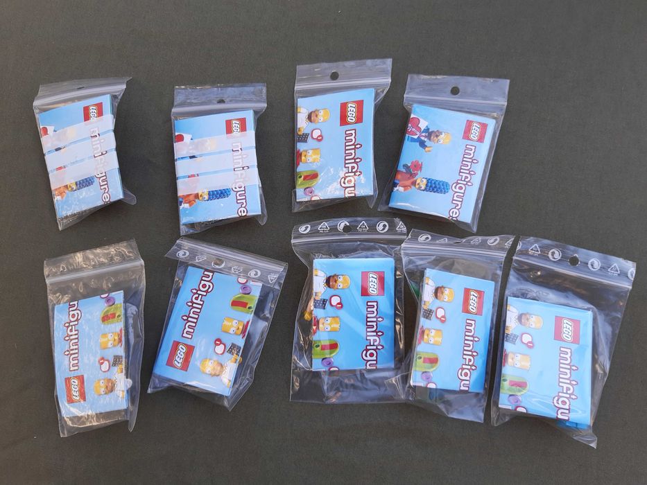 Lego 9 Minifiguras The Simpsons Series 1 e 2 com Folhetos Originais