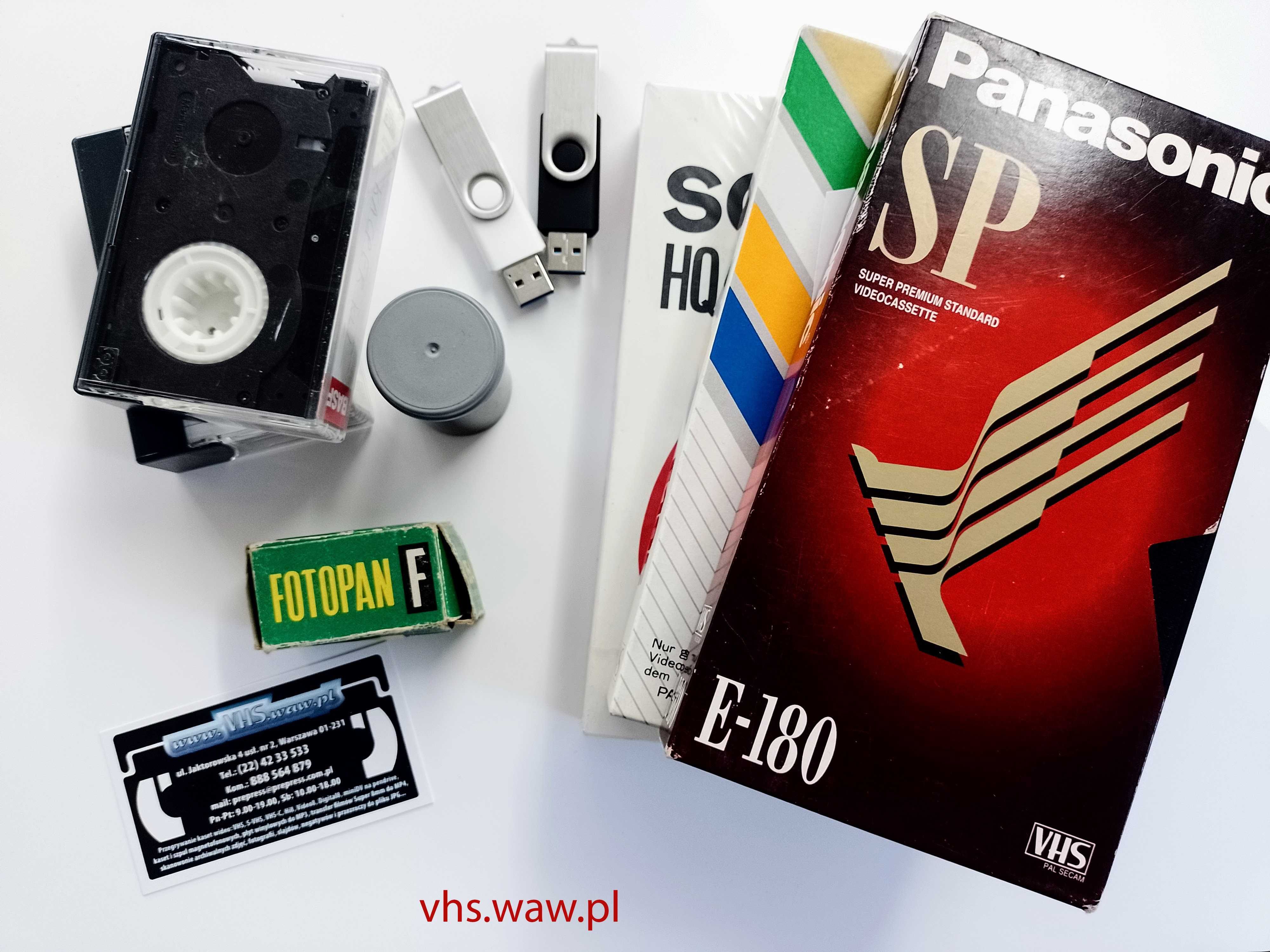 Przegrywanie kaset wideo VHS, audio, skanowanie. Otwarte też w weekend