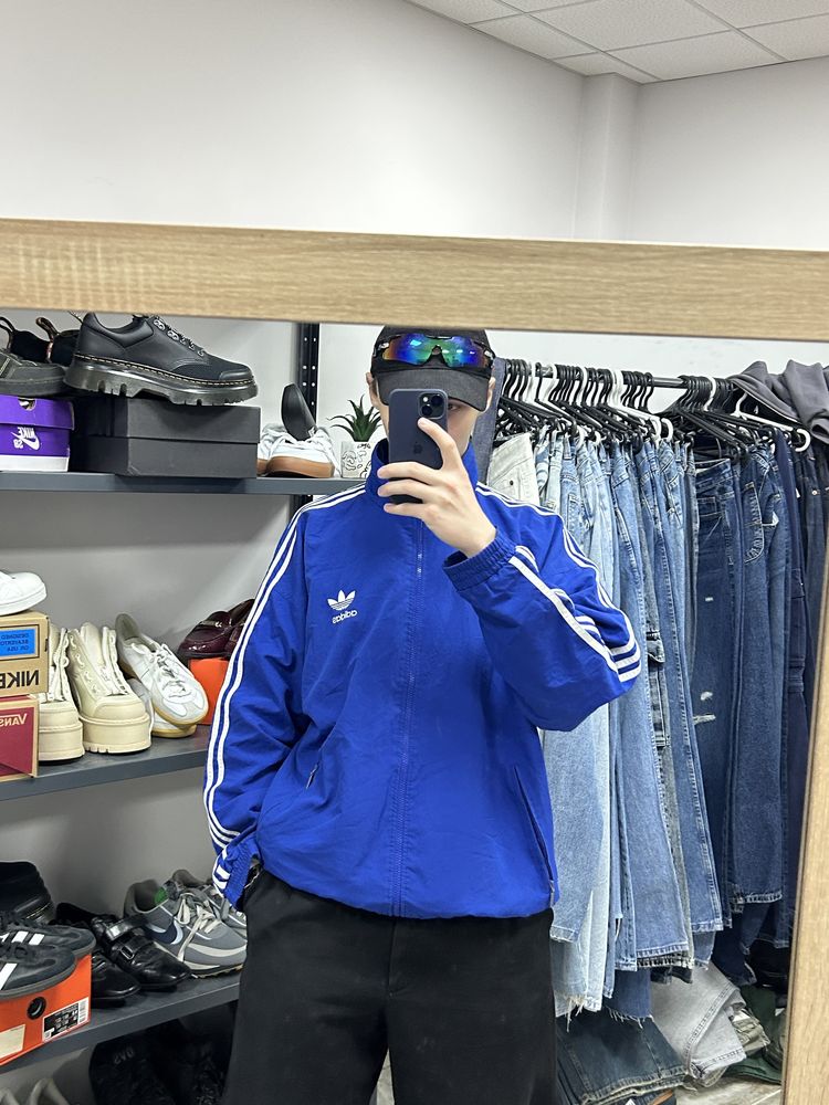 Нейлонова вінтаж олімпійка adidas адидас коуч кофта y2k balenciaga