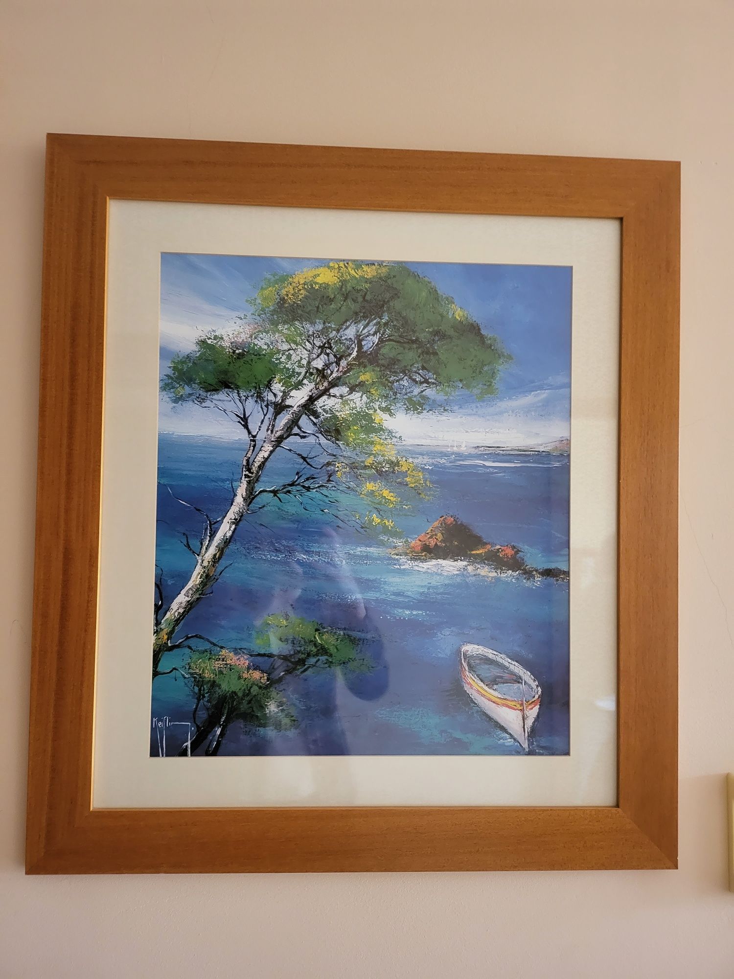 Quadro com moldura de madeira