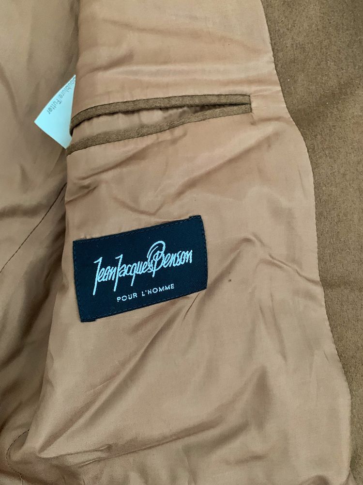 Мужской пиджак блейзер шерсть кашемир коричневый бежевый 52 L XL