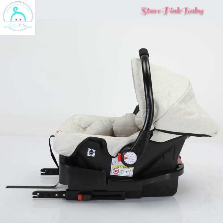 Carrinho bebé 3 em 1 PinkBaby Magic Gold - Com Base Isofix - Branco